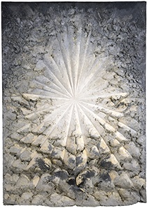 Jay DeFeo, The Rose, 1958-66, oil with wood and mica on canvas, 128 7/8 x 92 1/4 x 11 inches (327.3 x 234.3 x 27.9 cm). JDF no. E1000